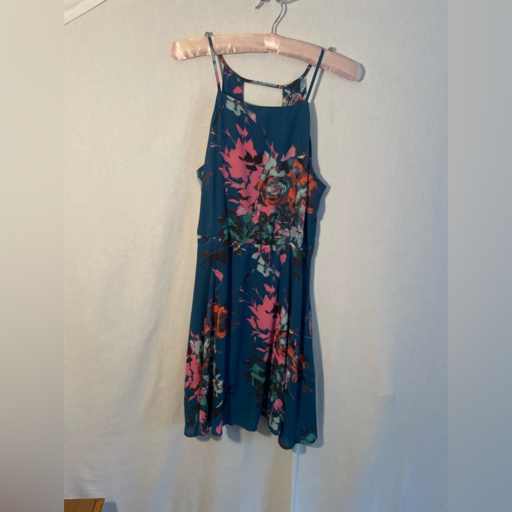 Aqua Vibrant Floral Dress